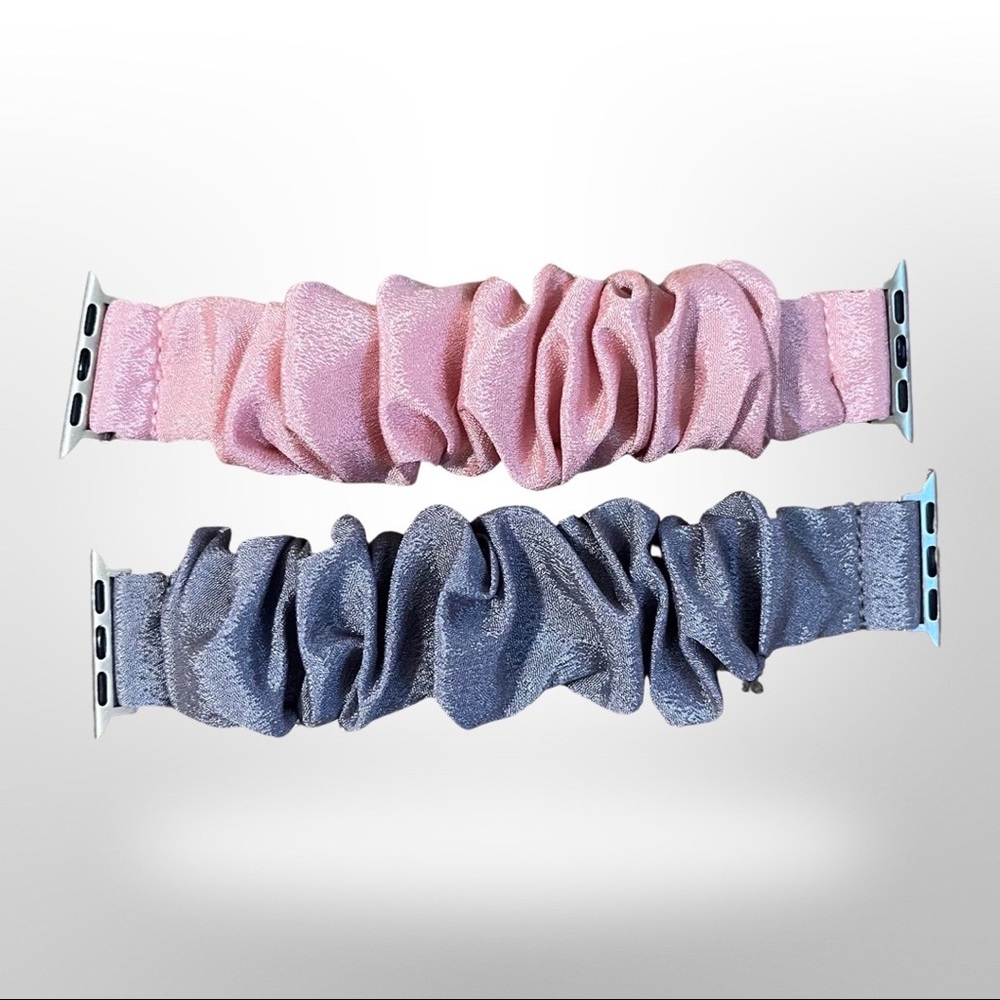 5/$20 Apple Watch bands- scrunchie look pink and gray